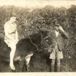 Evelyn Marshall and Arthur Barker with donkey